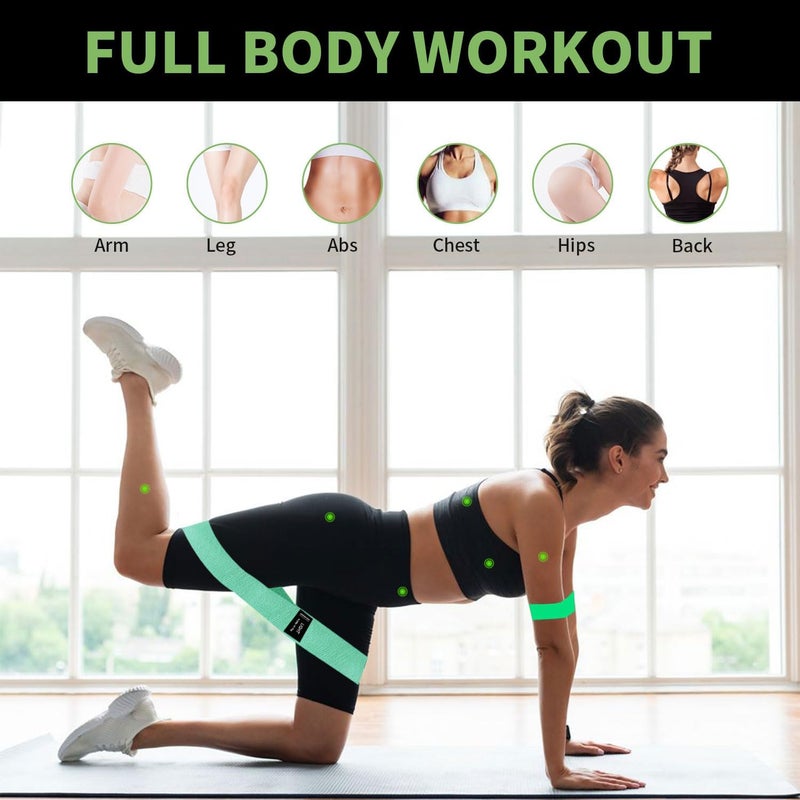 KANGFITER Non-Slip Fabric Resistance Bands for Working Out, Loop Exercise Bands for Booty Leg, Butt, Glute, Stretch Workout Bands for Women & Men, Hip Elastic Bands for Home Gym Fitness, Yoga, Pilates - Image 4